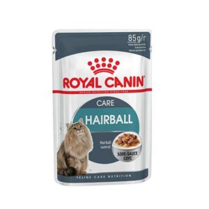 پوچ گربه رویال کنین مدل هیربال در آب گوشت | Hairball Care